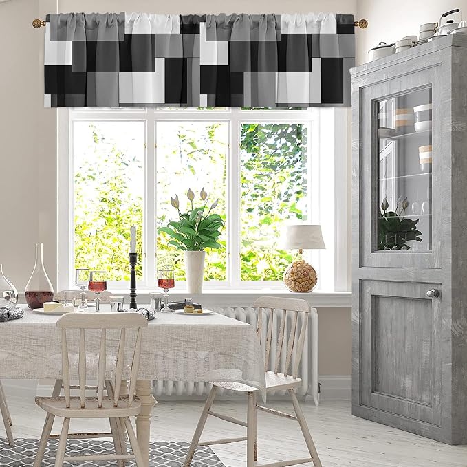 Emvency 4 Pack Valances Window Treatments, 52x18 Inch Rod Pocket Valances - Image 3