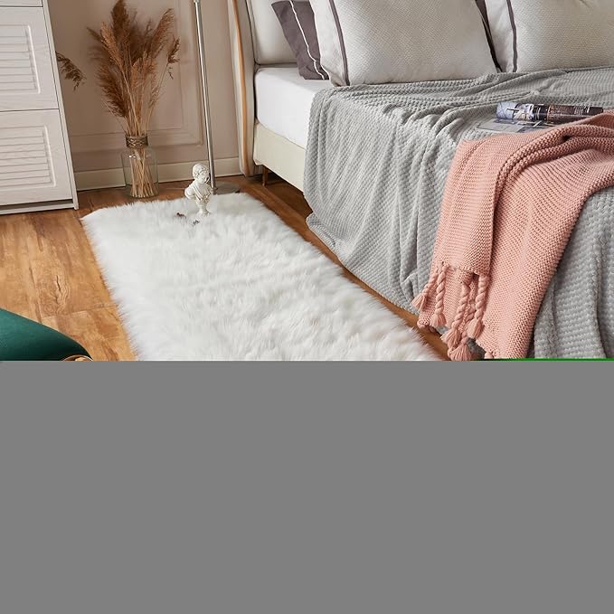 EasyJoy Ultra Soft Fluffy Rugs Faux Fur Rug Chair Cover Seat Pad Fuzzy Area Rug by EasyJoy