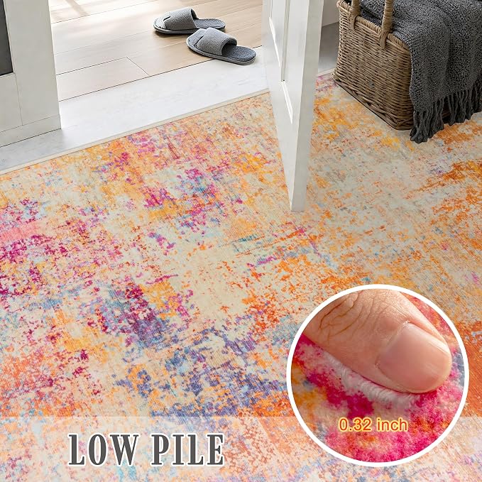 5x7 Area Rug Living Room: Modern Washable Soft Carpet Galaxy Haze | - Image 6