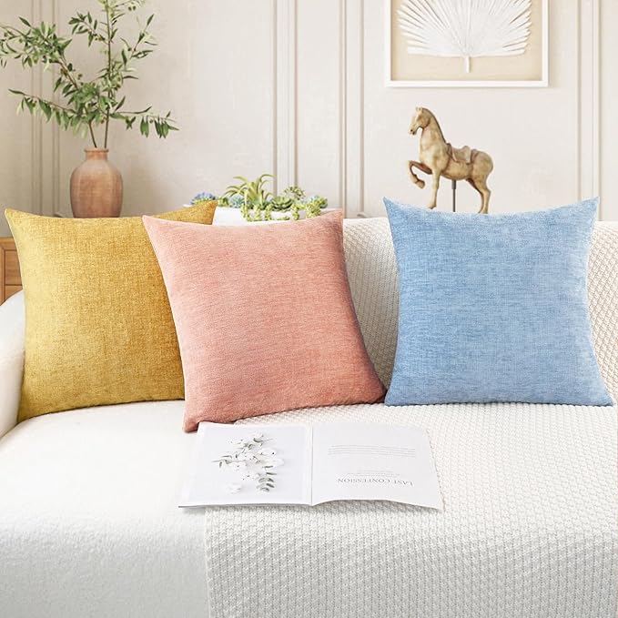 CaliTime Throw Pillow Covers Decorative 16 X 16 Inches Pack of 2 Cozy Soft - Image 5