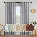 MIULEE Grey Linen Curtains 84 Inch Length by MIULEE