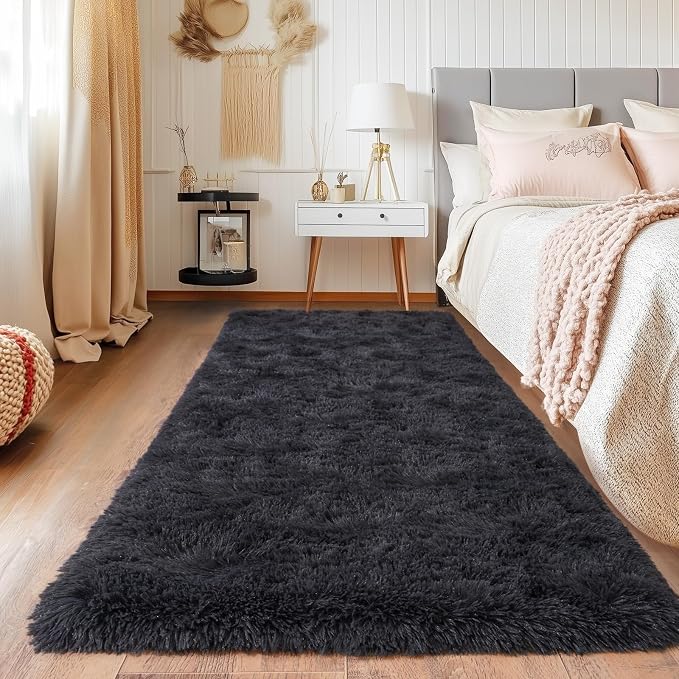 Runner Rugs for Bedroom, 2x6 Fluffy Throw Area Rug Non Slip for Bedside Dorm by Quntue