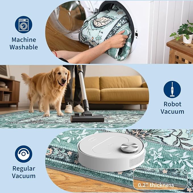 GarveeHome Teal 2x3 Door Mat Indoor Rugs - Image 5