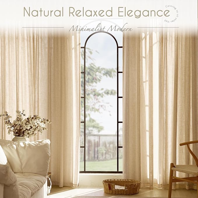 Tan Linen Curtains 102 inches Long - Image 6