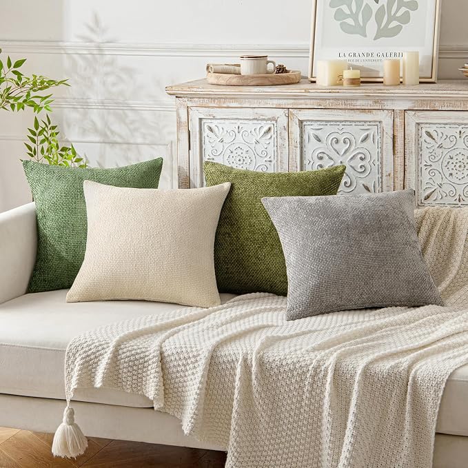MIULEE Pack of 2 Couch Throw Pillow Covers 18x18 Inch Sage Green Modern Boho - Image 4