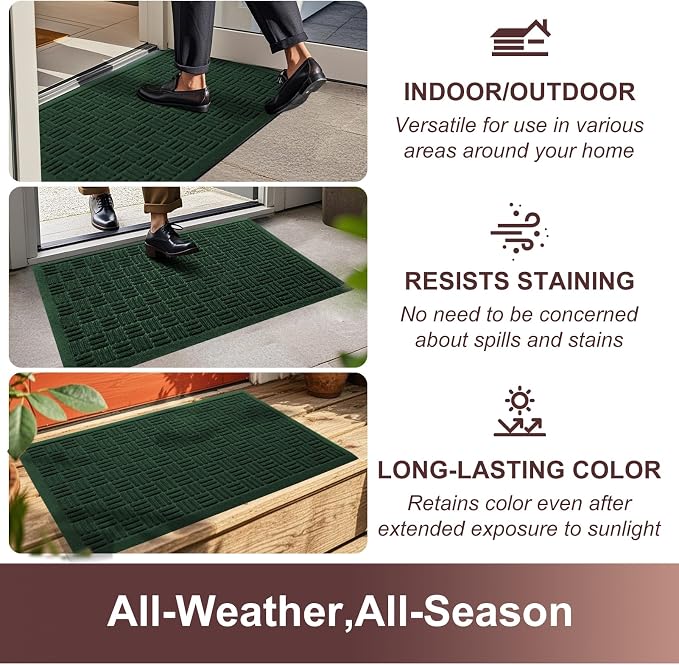 Mibao Front Door Mat Indoor Outdoor Entrance, Dirt Trapping Waterproof - Image 5