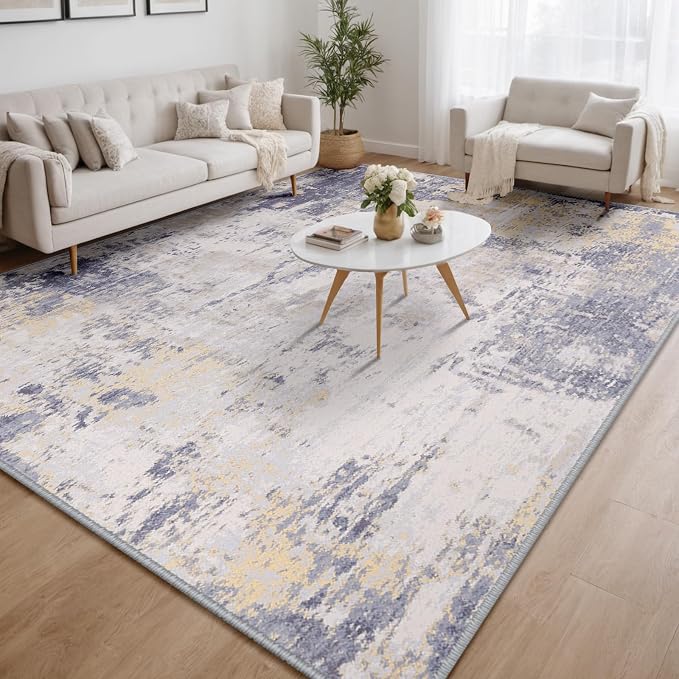 Washable Area Rugs 5'x7' Non-Slip Modern Abstract Soft - Image 9