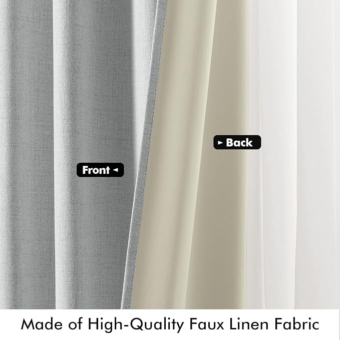 MIULEE 100% Blackout Linen Curtains - Image 6