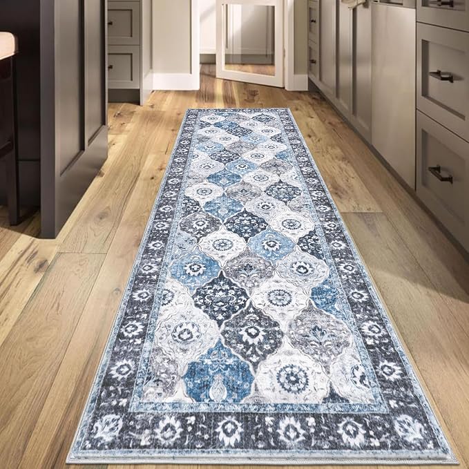 HEBE Hallway Runner Rug 2'8”x8' Washable Vintage Distressed Area Rugs Non Slip - Image 8