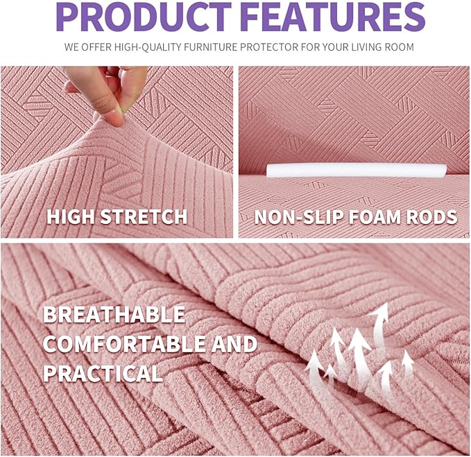 ZNSAYOTX Oversized Super Stretch Couch Cover, New Striped Sofa Covers - Image 4