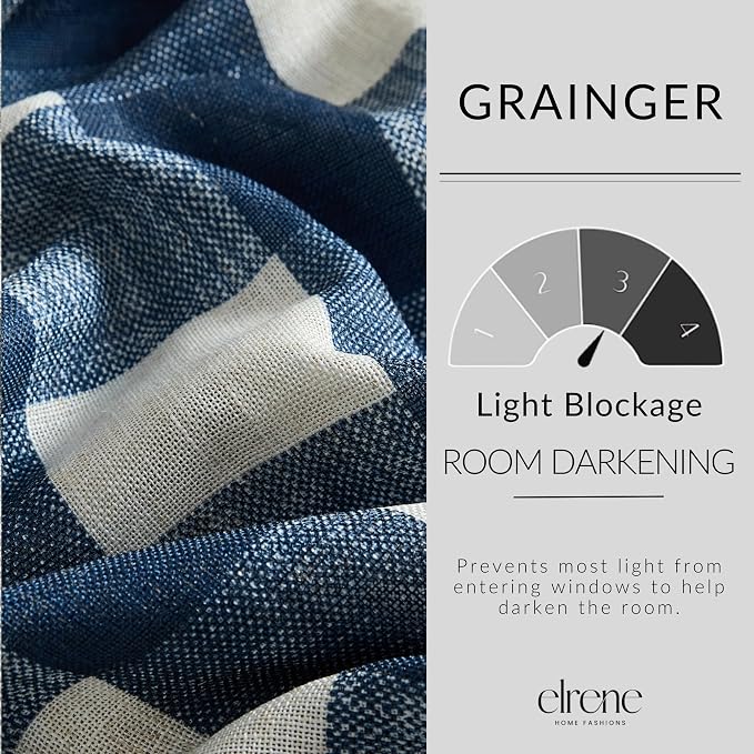 Elrene Home Fashions Farmhouse Living Grainger Buffalo-Check Blackout Window - Image 4
