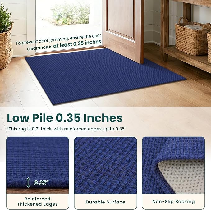 KOZYFLY Washable 4x5 Entry Woven Area Rug, Braided Throw Rugs - Image 4