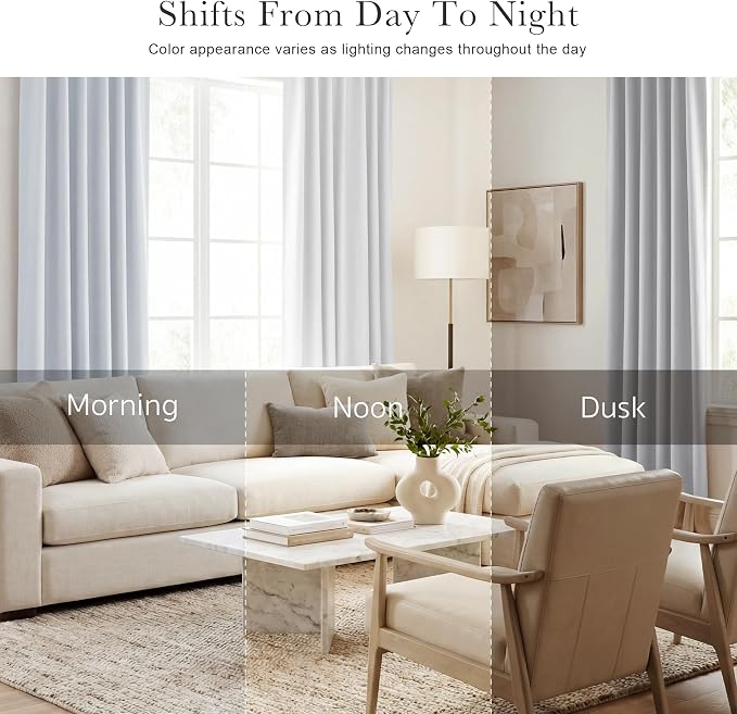 PONY DANCE 60% Light Filtering White Curtain Panels, Kitchen Curtains Room - Image 7