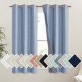 NICETOWN Stone Blue Vintage Linen 100% Blackout Curtains by NICETOWN