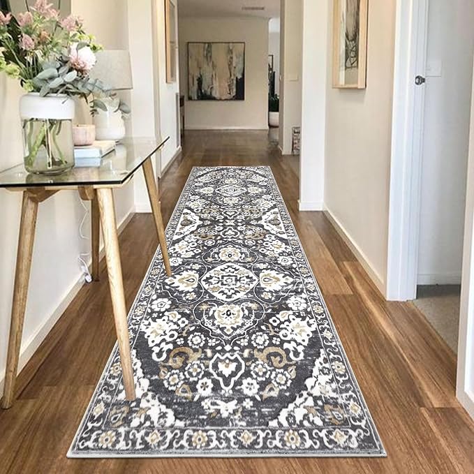 HEBE Hallway Runner Rug 2'8''x8' Washable Vintage Distressed Area Rugs Non Slip - Image 6