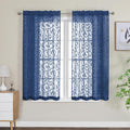 OWENIE Furman Sheer White Curtains 45 Inch Length 2 Panels Set by OWENIE