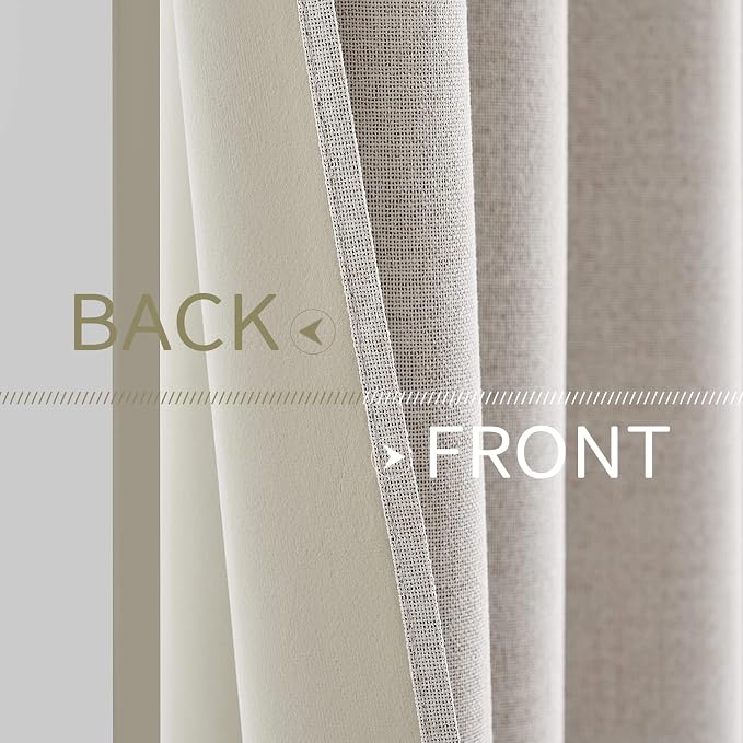 MIULEE 100% Blackout Linen Textured Curtains - Image 6