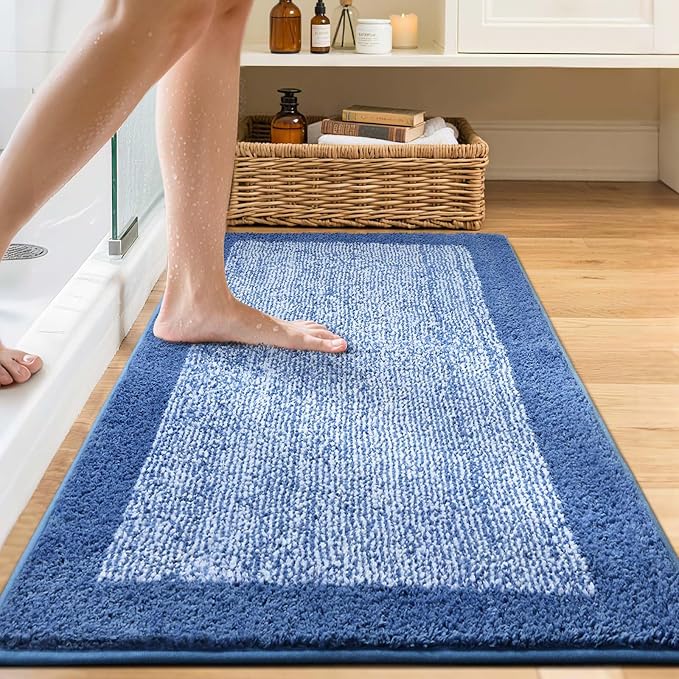 48x24 Long Bathroom Rugs Washable Non Slip, Soft Absorbent Quick Dry Mats - Image 2