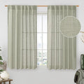 LAMIT Sage Grey Linen Curtains 54 Inch Length 2 Panels, Light Filtering Panels by LAMIT