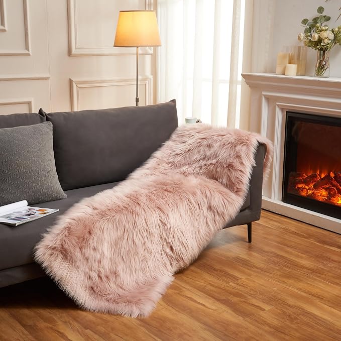 EasyJoy Ultra Soft Fluffy Rugs Faux Fur Rug Chair Cover Seat Pad Fuzzy Area Rug - Image 4