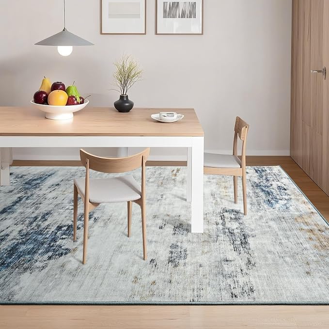 Toneed Abstract Area Rug Modern Washable Rug Soft Non Slip Rug Low Pile - Image 5
