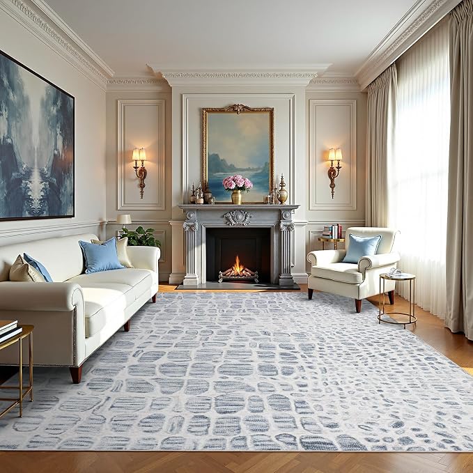 Washable Rugs 8x10 Area Rugs for Living Room, Dining Room- Modern Abstract by Lbris