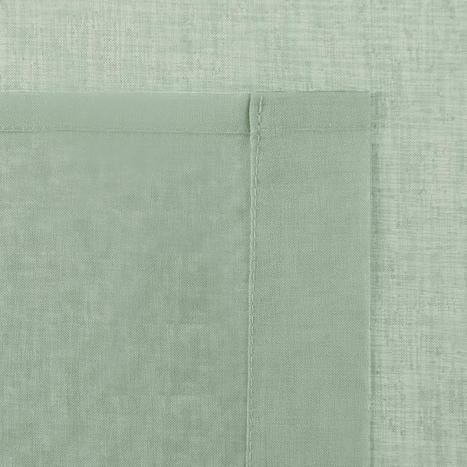 DWCN Bean Green Sheer Curtains Semi Transparent Voile Rod Pocket Curtains - Image 4