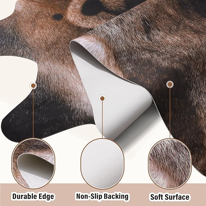 AROGAN Premium Bear Print Rug 5.2x6.2 Feet, Machine Washable Faux Fur Rug - Image 6