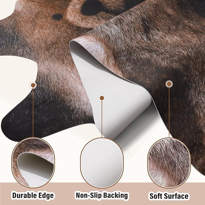 AROGAN Premium Bear Print Rug 6.2x7 Feet, Machine Washable Faux Fur Rug - Image 6