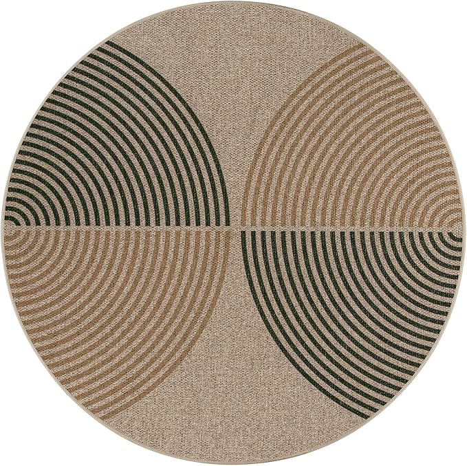 Lahome Enfys Modern Rainbow Round Entryway Rug 4ft, Circle Easy Jute Rug - Image 6