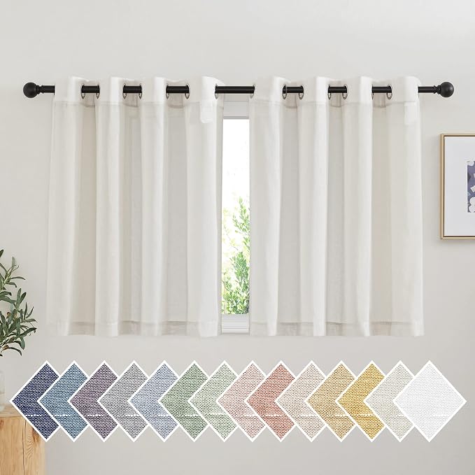 NICETOWN Natural Kitchen Curtains 36 inch Length, Grommet Small Curtains & by NICETOWN