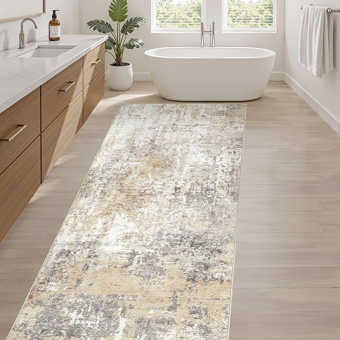 LOONGRUG Runner Rug 2x8 Washable Non-Slip Kitchen Neutral Modern Rug | Abstract - Image 5