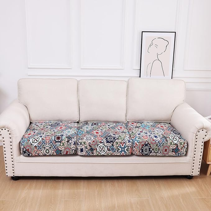 hyha Printed Couch Cushion Covers, Floral Sofa Covers Washable - Image 5