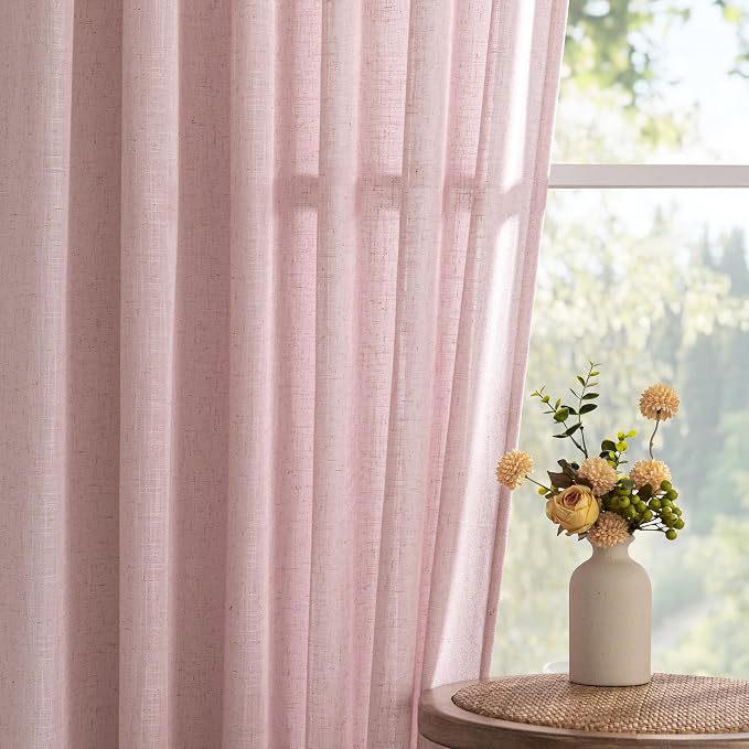 MYSKY HOME 96 Inches Length Pink Curtains - Image 9