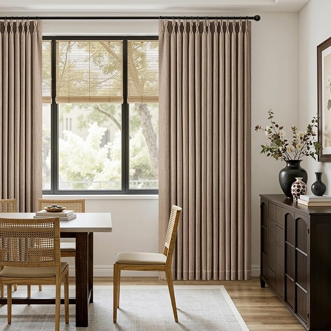 MIULEE Pinch Pleated Thick Linen Curtains 102 Inches Long 2 Panels - Image 5