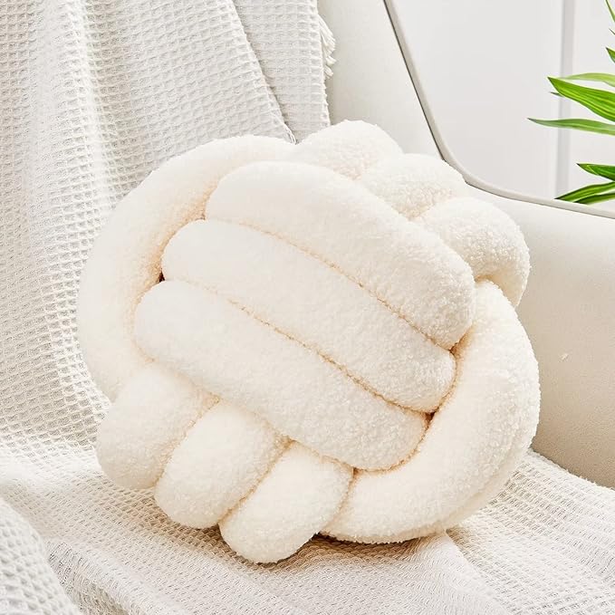 Uvvyui Knot Pillow Ball, Soft Home Decorative Pillows, Round Throw Pillow by Uvvyui