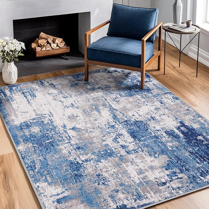 Washable Area Rugs 3'x5' Non-Slip Modern Abstract Soft by RELEANY