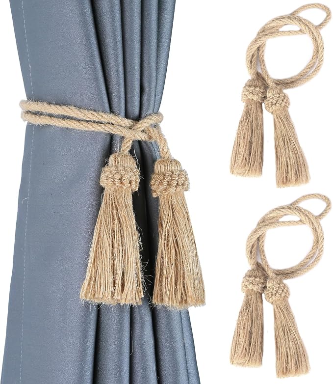 Fenghuangwu Curtain Tiebacks Handmade Decorative Curtain Holdbacks Rope by fenghuangwu