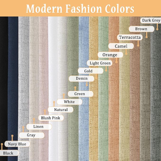 Valances for Windows, Light Filtering Faux Linen Textured Small Short Valance - Image 9