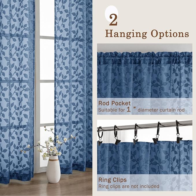 Chyhomenyc Dusty Blue Sheer Valances - Image 6