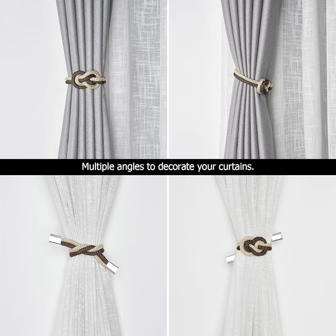 NICEEC 4 Pack Mini Magnetic Curtain Tiebacks Nordic Simple Style Drape Tie - Image 6