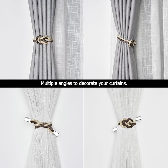 NICEEC 2 Pack Mini Magnetic Curtain Tiebacks Nordic Simple Style Drape Tie - Image 6