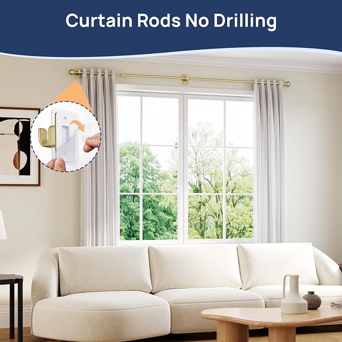ENJOYBASICS No Drill Curtain Rods - Image 3