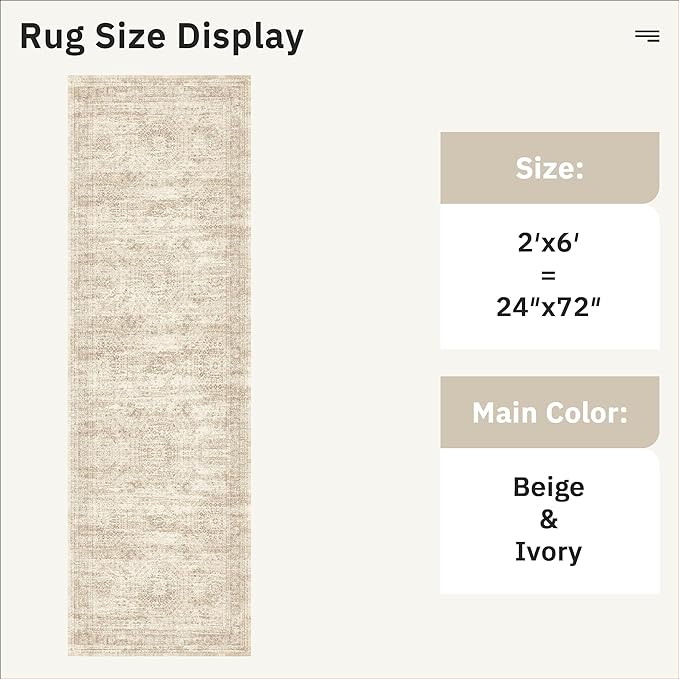 Soalmost Runner Rug 2'x6' Washable Non-Slip Runner Rugs - Image 5