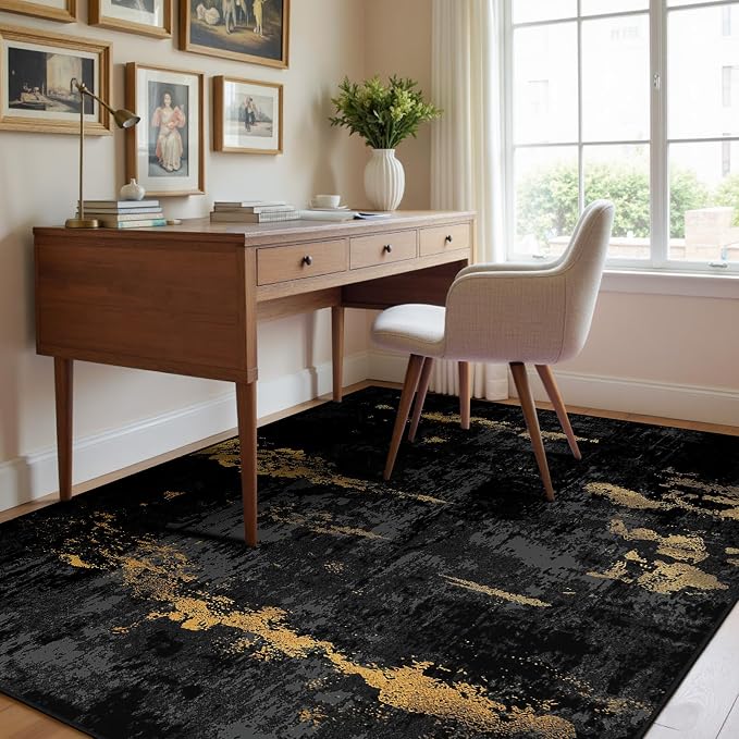 Washable Area Rugs 4x5 Non-Slip Modern Abstract Soft - Image 2