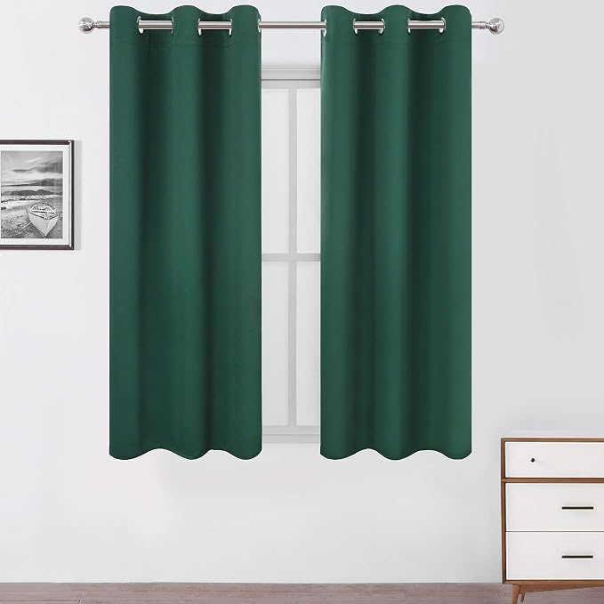 LEMOMO Dark Green Bedroom Blackout Curtains/38 x 54 Inch Long/Set of 2 Curtain by Lemomo