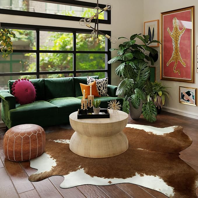 AROGAN Premium Faux Cowhide Rug 6.2 x 5.2 Feet, Sturdy and Large Size Cow Print - Image 6