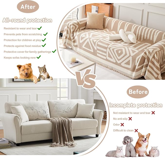 HANDONTIME Sofa Covers Armchair Boho Couch Cover - Image 5
