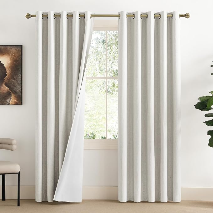 NICETOWN 100% Absolutely Blackout Linen Curtains by NICETOWN
