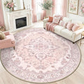 Area Rugs 8ft Washable Non-Slip, Floral Vintage Distress Print Pattern by RELEANY